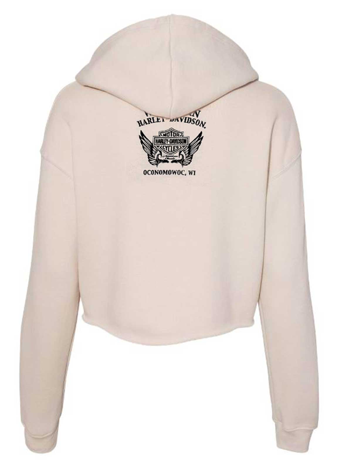 Harley-Davidson Free Shipping - Harley-Davidson Women's Stripe Type Pullover Cropped Hoodie - Heather Dust - Free Shipping on many products plus Orders Over $99
