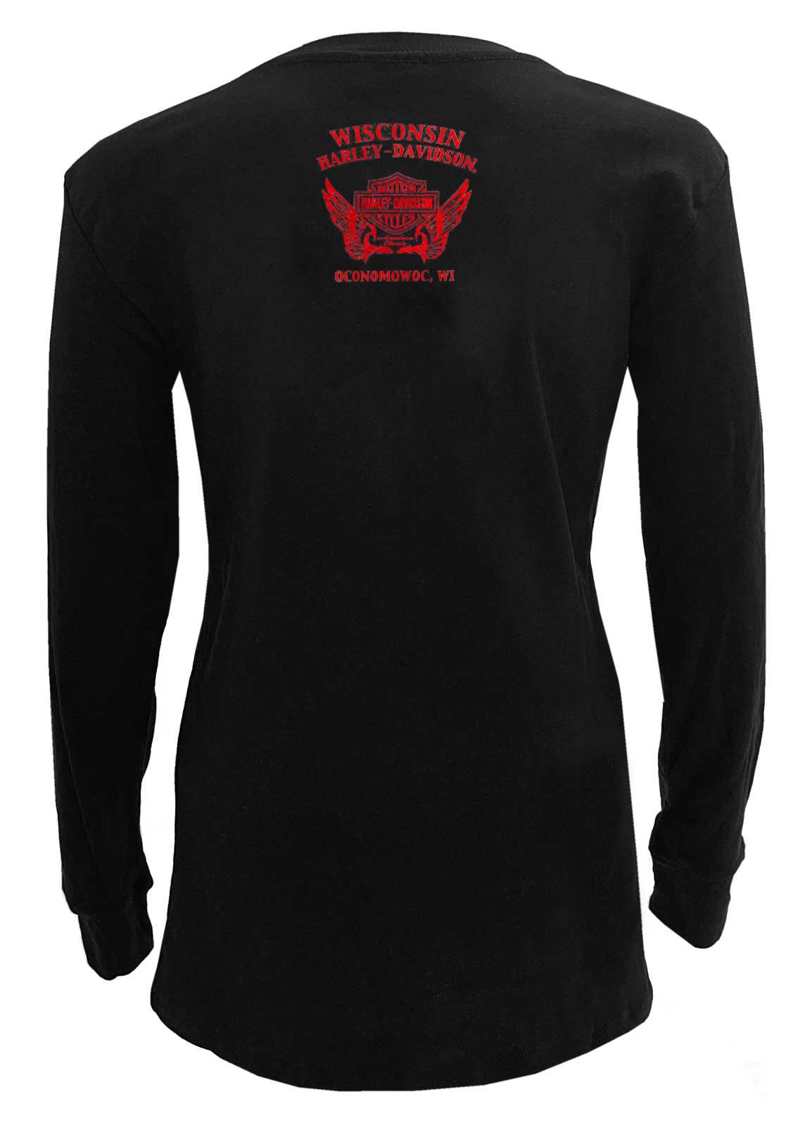 Harley-Davidson Free Shipping - Harley-Davidson Women's Foiled Wings Vibe Long Sleeve Cotton Shirt - Black - Free Shipping on many products plus Orders Over $99