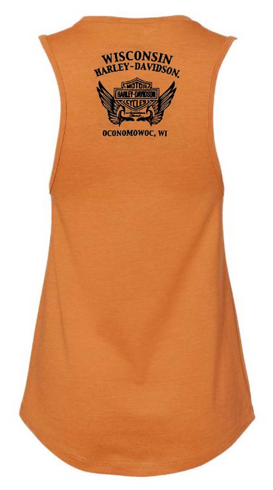 Harley-Davidson Free Shipping - Harley-Davidson Women's Scripted High-Low Fullback Sleeveless Tank Top - Orange - Free Shipping on many products plus Orders Over $99