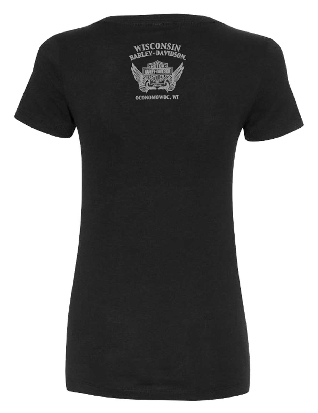 Harley-Davidson Free Shipping - Harley-Davidson Women's Crackle Notched V-Neck Short Sleeve Tee - Black - Free Shipping on many products plus Orders Over $99