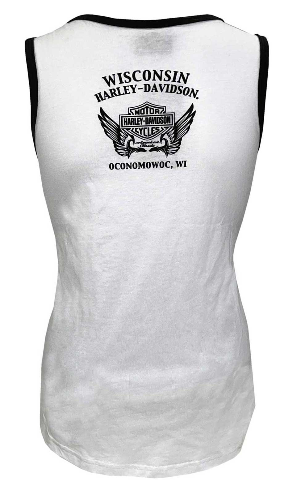 Harley-Davidson® Women's Gothic Willie G Skull Sleeveless Tank Top - White