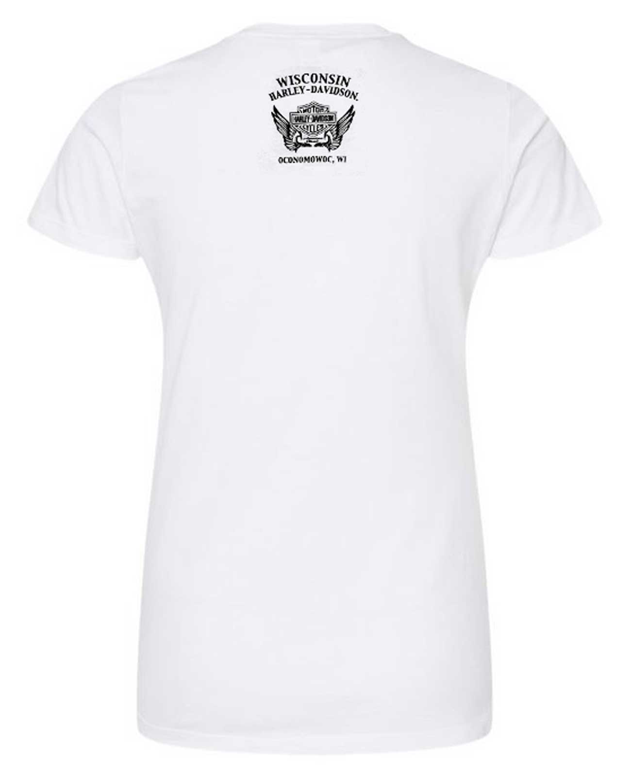 Harley-Davidson Free Shipping - Harley-Davidson Women's Jagged H-D V-Neck Short Sleeve Cotton Tee - White - Free Shipping on many products plus Orders Over $99