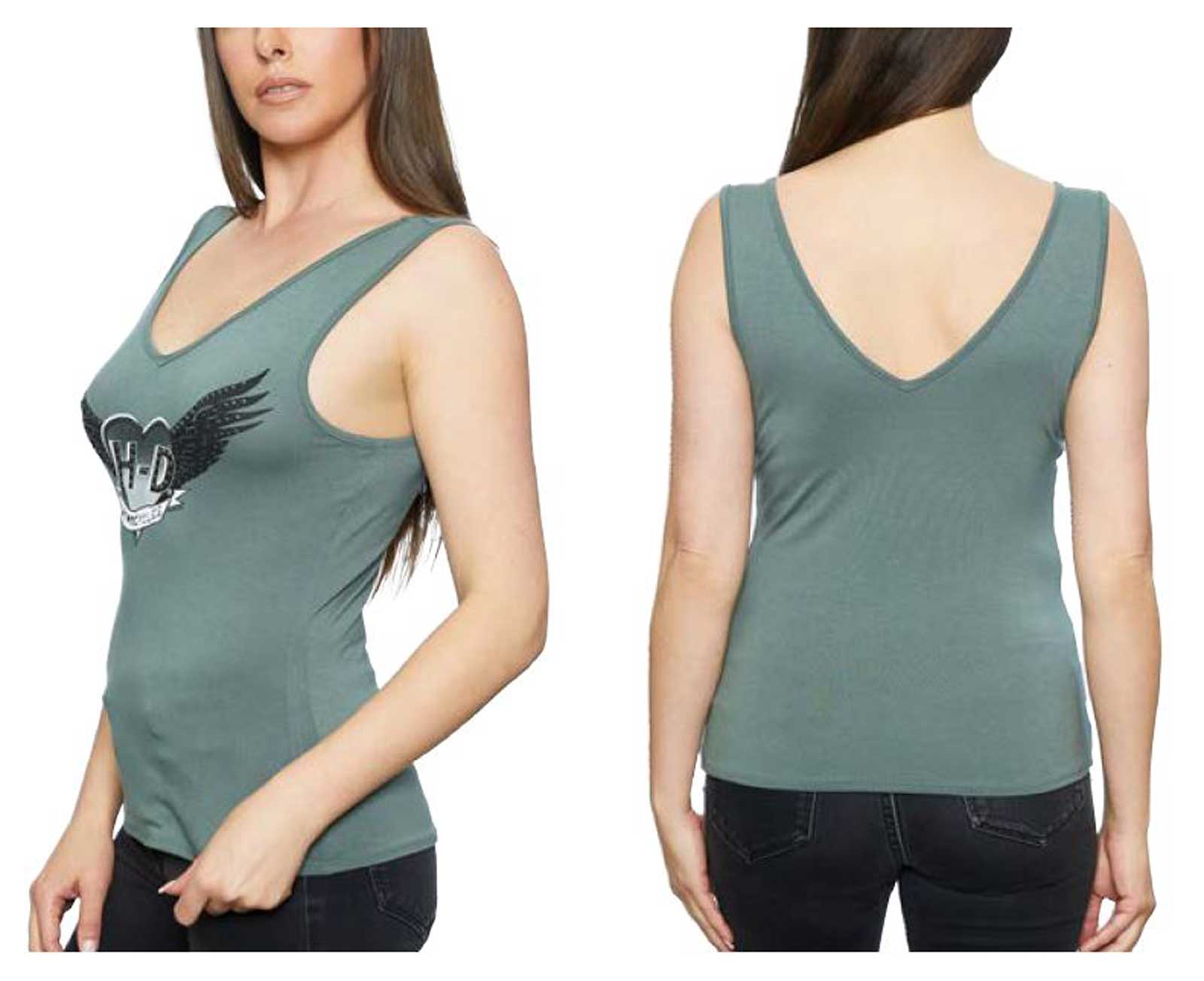 Harley-Davidson Free Shipping - Harley-Davidson Women's Cross My Heart Embellished V-Neck Sleeveless Tank Top - Free Shipping on many products plus Orders Over $99