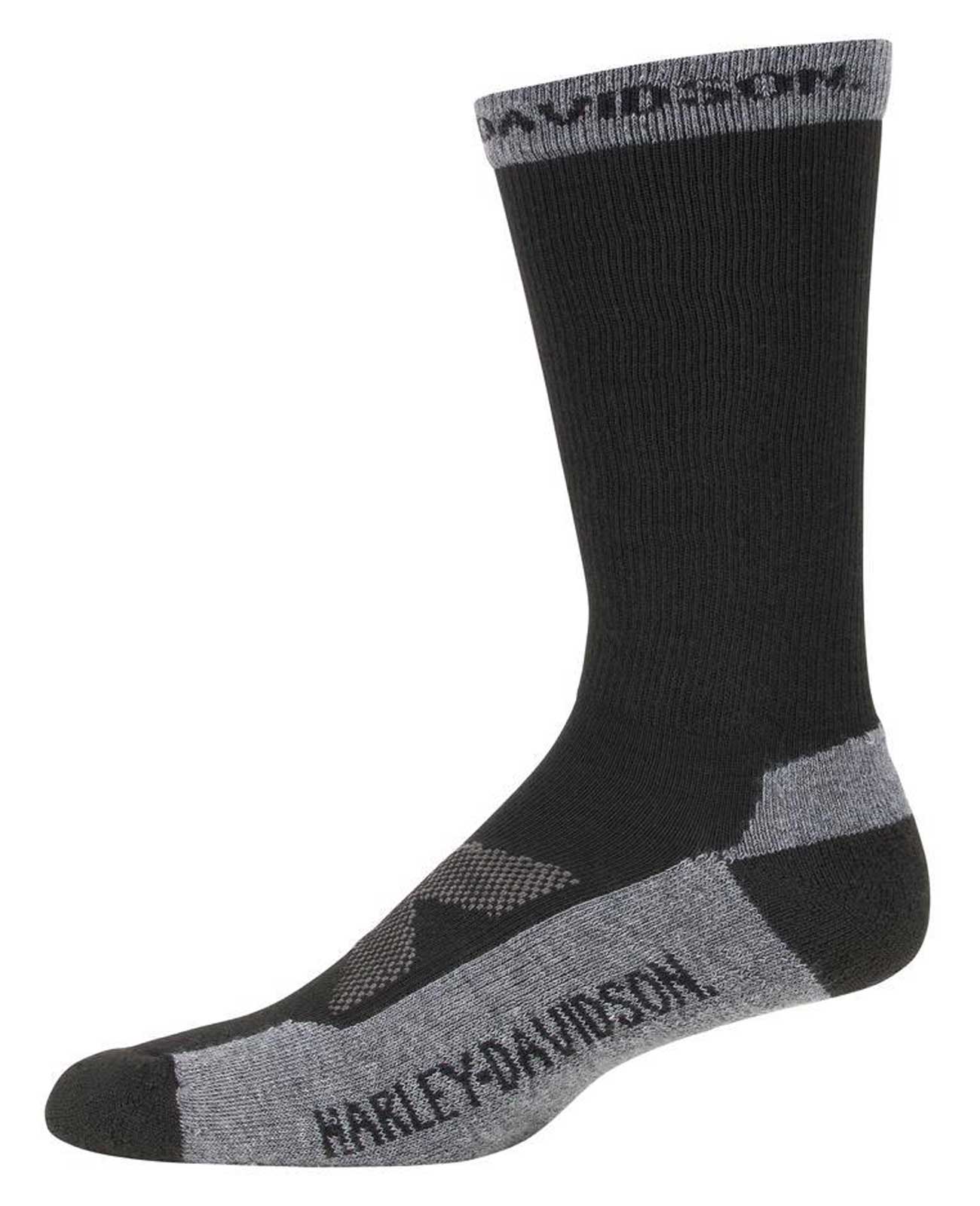 Harley-Davidson Men's Moisture Wicking Breathable Mesh Core Riding Socks - Black - Wisconsin Harley-Davidson
