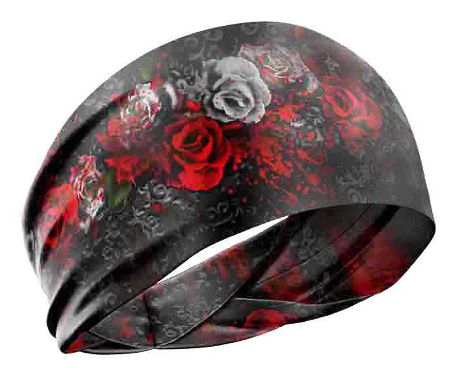 That's A Wrap Women's Ultra-Soft Badass Roses Bouquet Do Band Headwrap - Red - Wisconsin Harley-Davidson