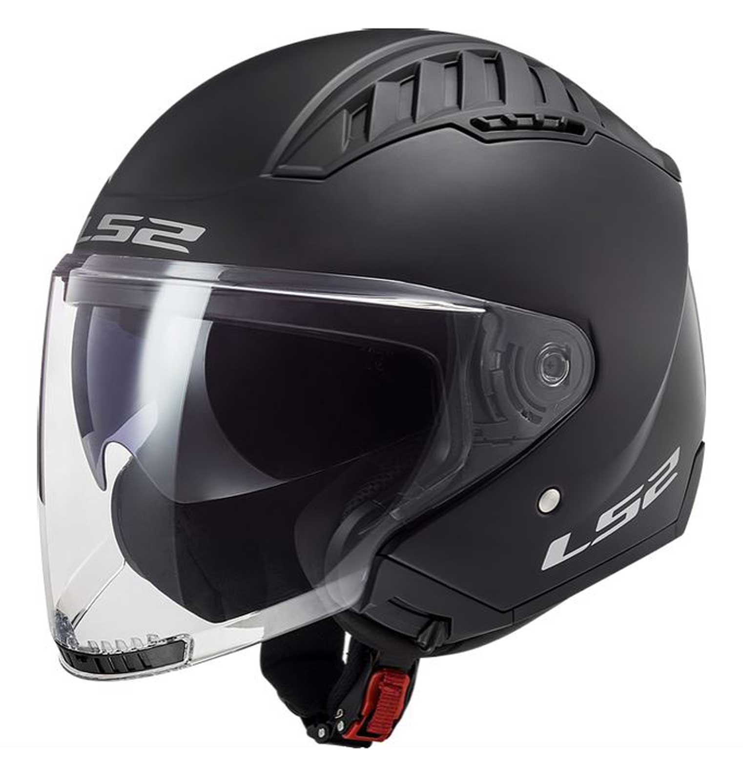 LS2 Helmets Copter Open Face Sun Shield Motorcycle Helmet - Matte Black - Wisconsin Harley-Davidson