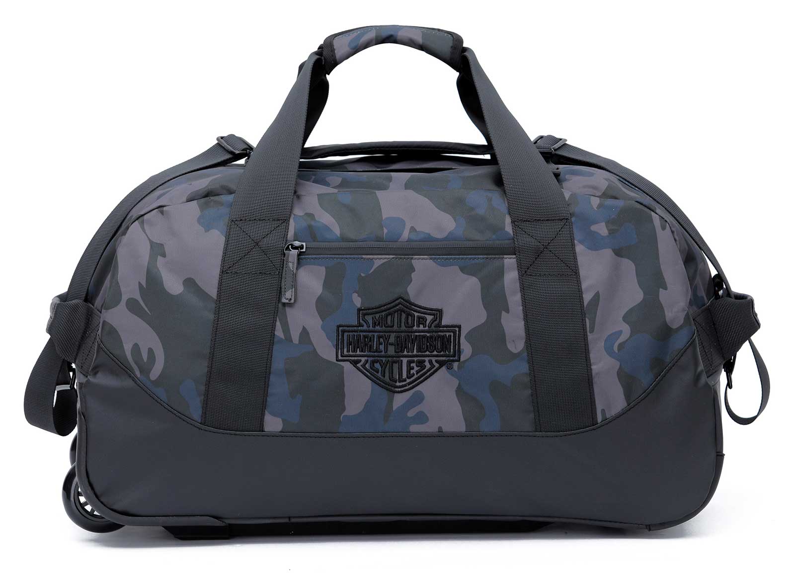 HarleyDavidson® 21" B&S Crinkle Nylon CarryOn Wheeling Duffel Bag