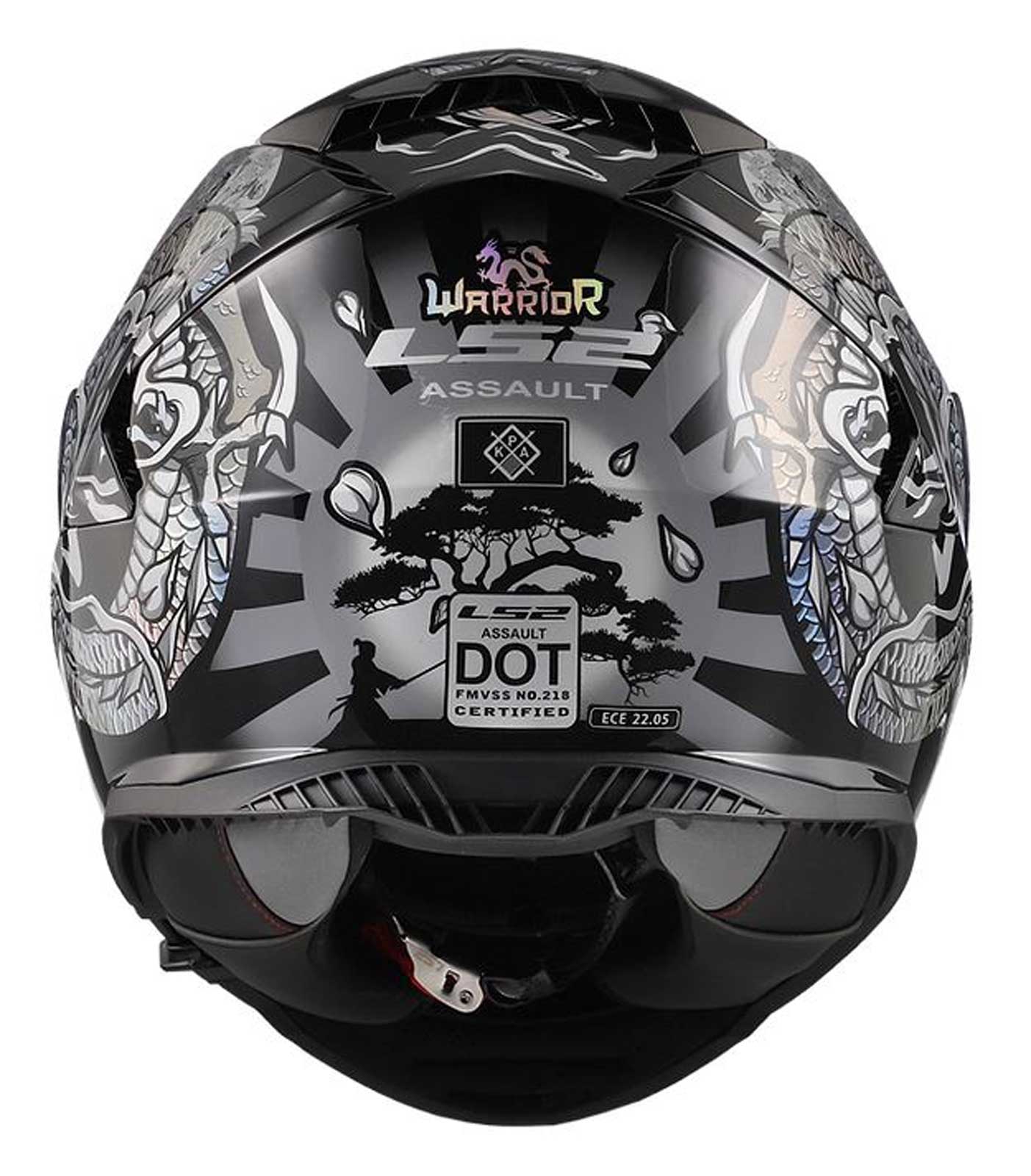 LS2 Helmets Warrior Krome Assault Full Face Motorcycle Helmet, Silver/Black - Largest Selection of Harley-Davidson Products