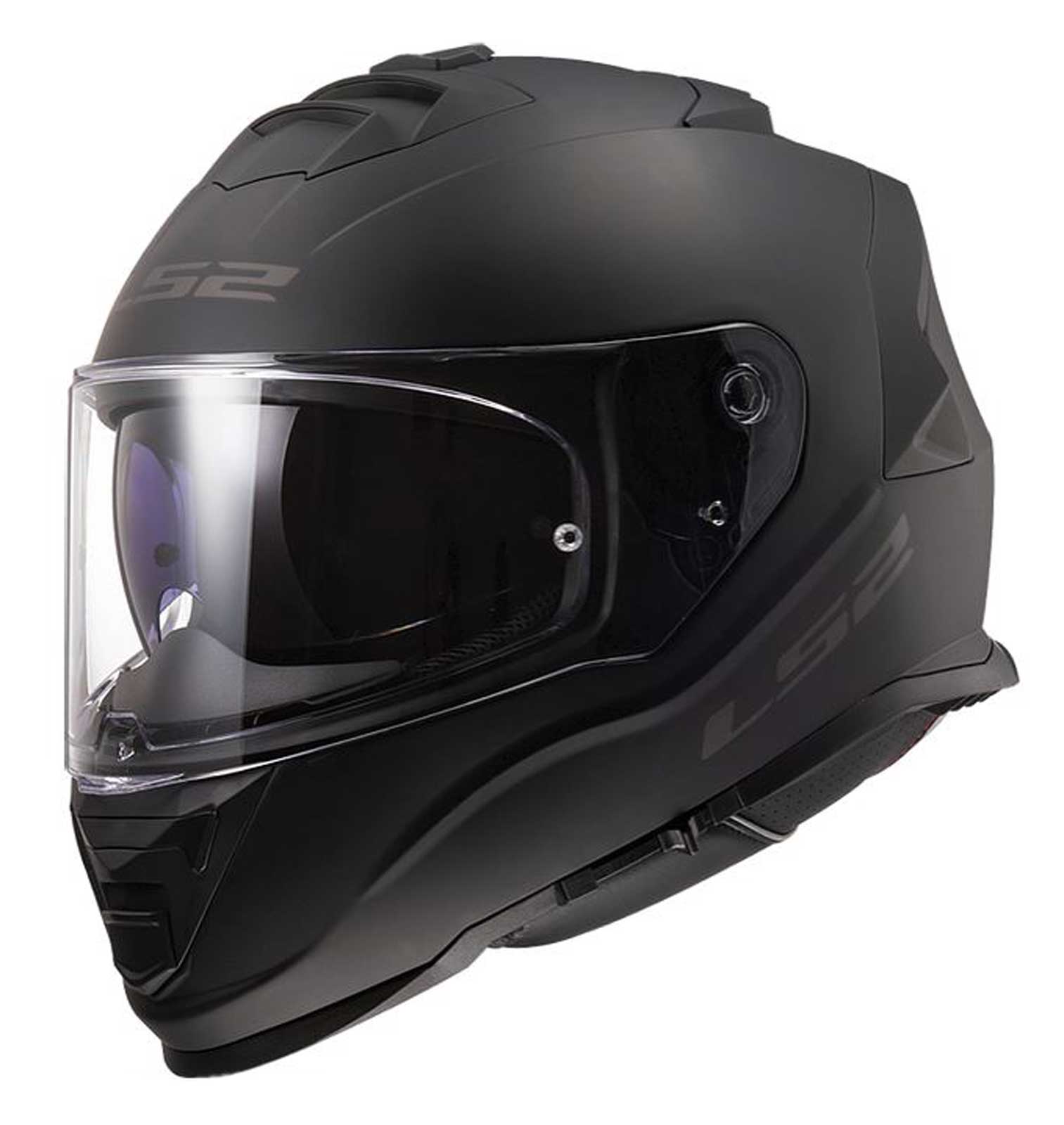 LS2 Assault Solid Matte Black Motorcycle Helmet-Large