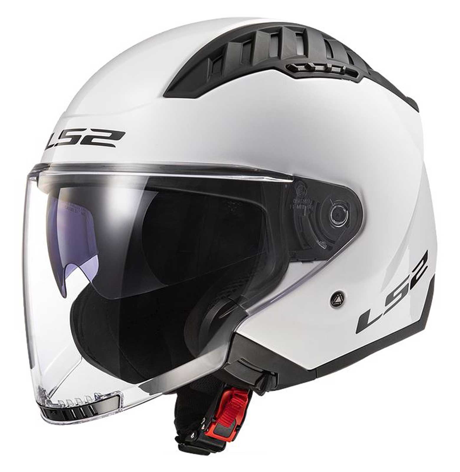 LS2 Helmets Copter Open Face Sun Shield Motorcycle Helmet - Solid Gloss White - Wisconsin Harley-Davidson