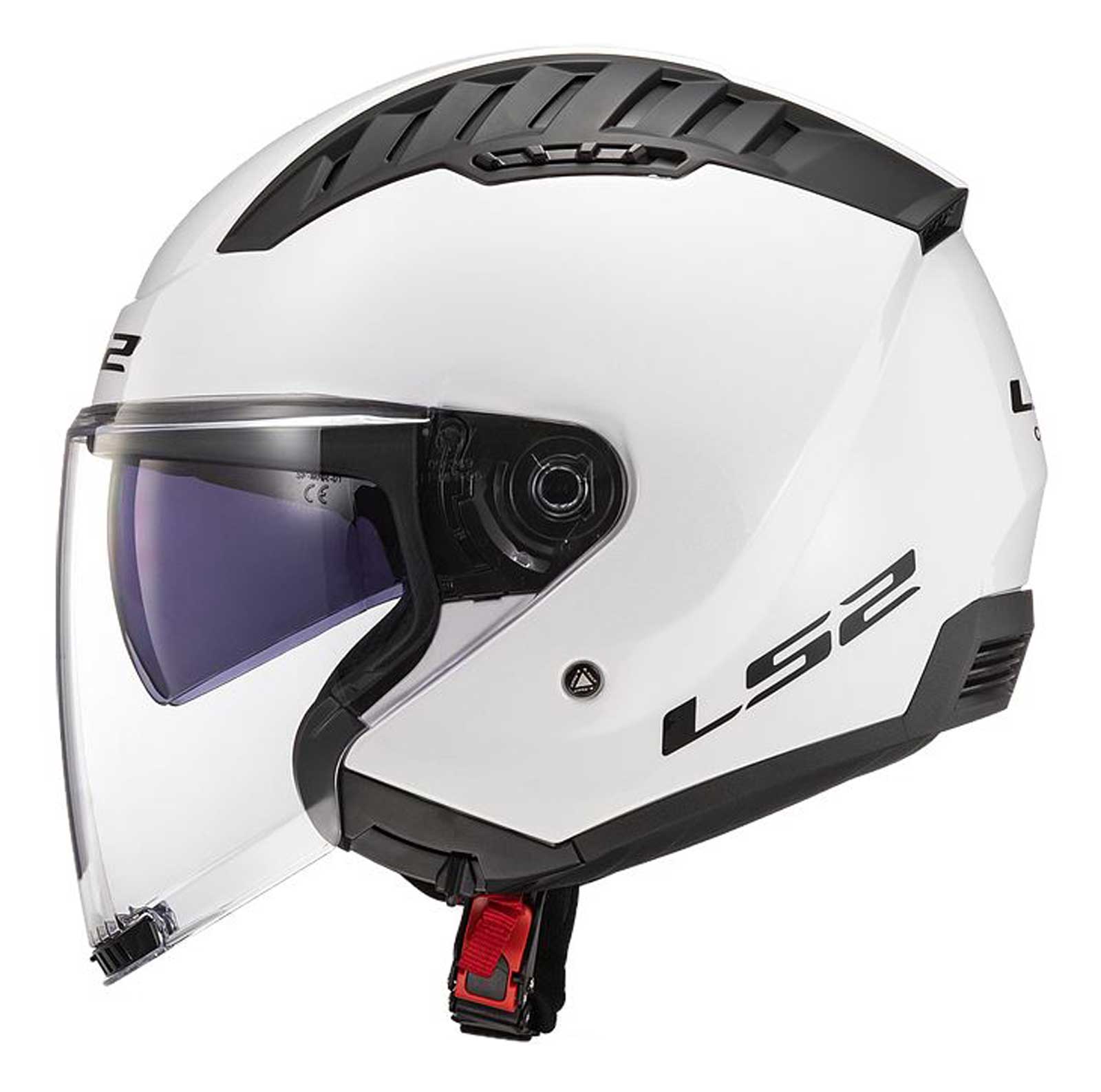 LS2 Helmets Copter Open Face Sun Shield Motorcycle Helmet - Solid Gloss  White - Wisconsin Harley-Davidson