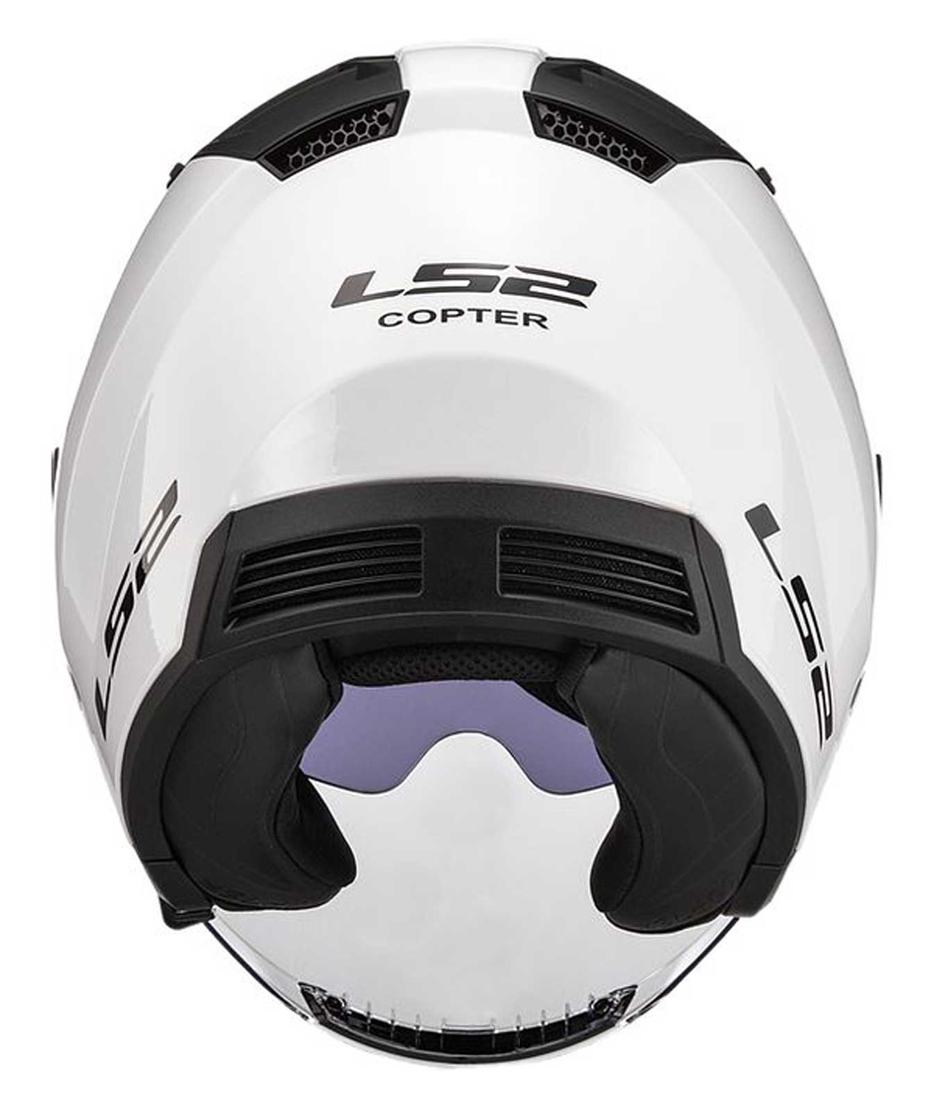 LS2 Copter ジェットヘルメット ホワイト　ポリマー LS2 Helmets Copter Open Face Sun Shield Motorcycle Helmet - Solid