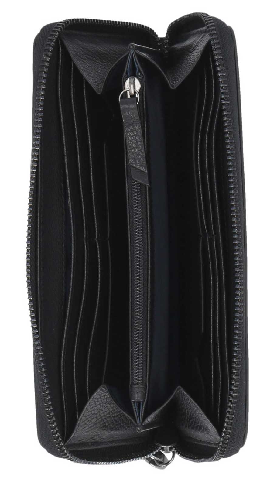 Harley-Davidson Women's Classic Zip Around Leather Wallet w/ Wristlet - Black - No Hassle Returns at Wisconsin Harley