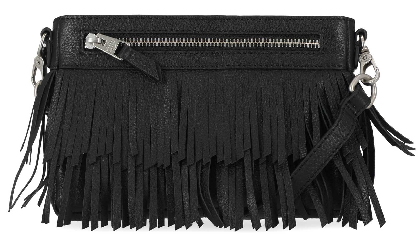 Harley-Davidson Women's Festival Fringe Zippered Leather Hip Bag - Black - Wisconsin Harley-Davidson