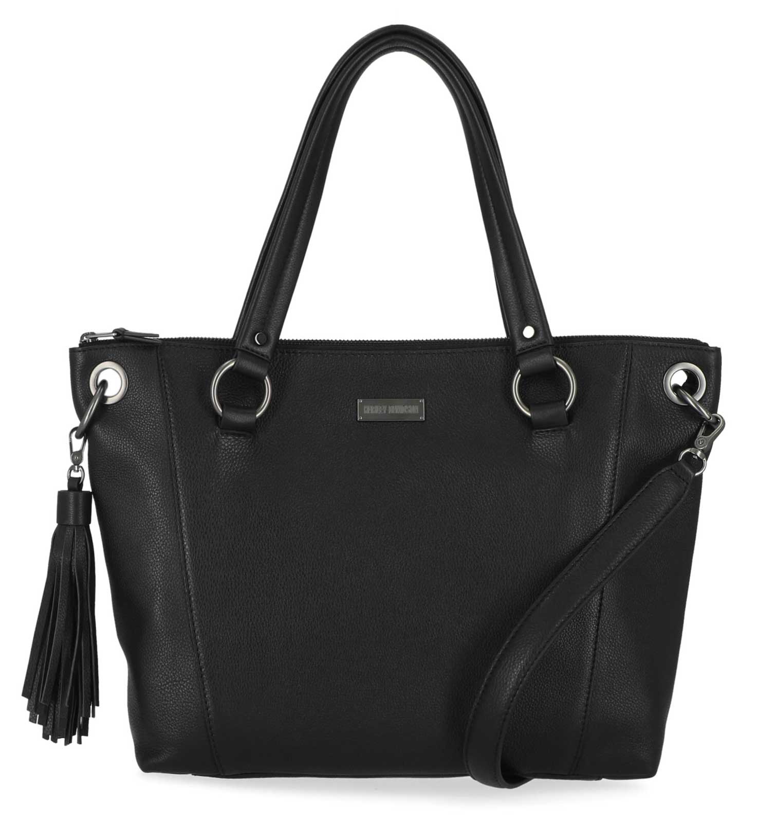 Harley-Davidson Women's Classic Leather Satchel Purse w/ Crossbody Strap, Black - Wisconsin Harley-Davidson