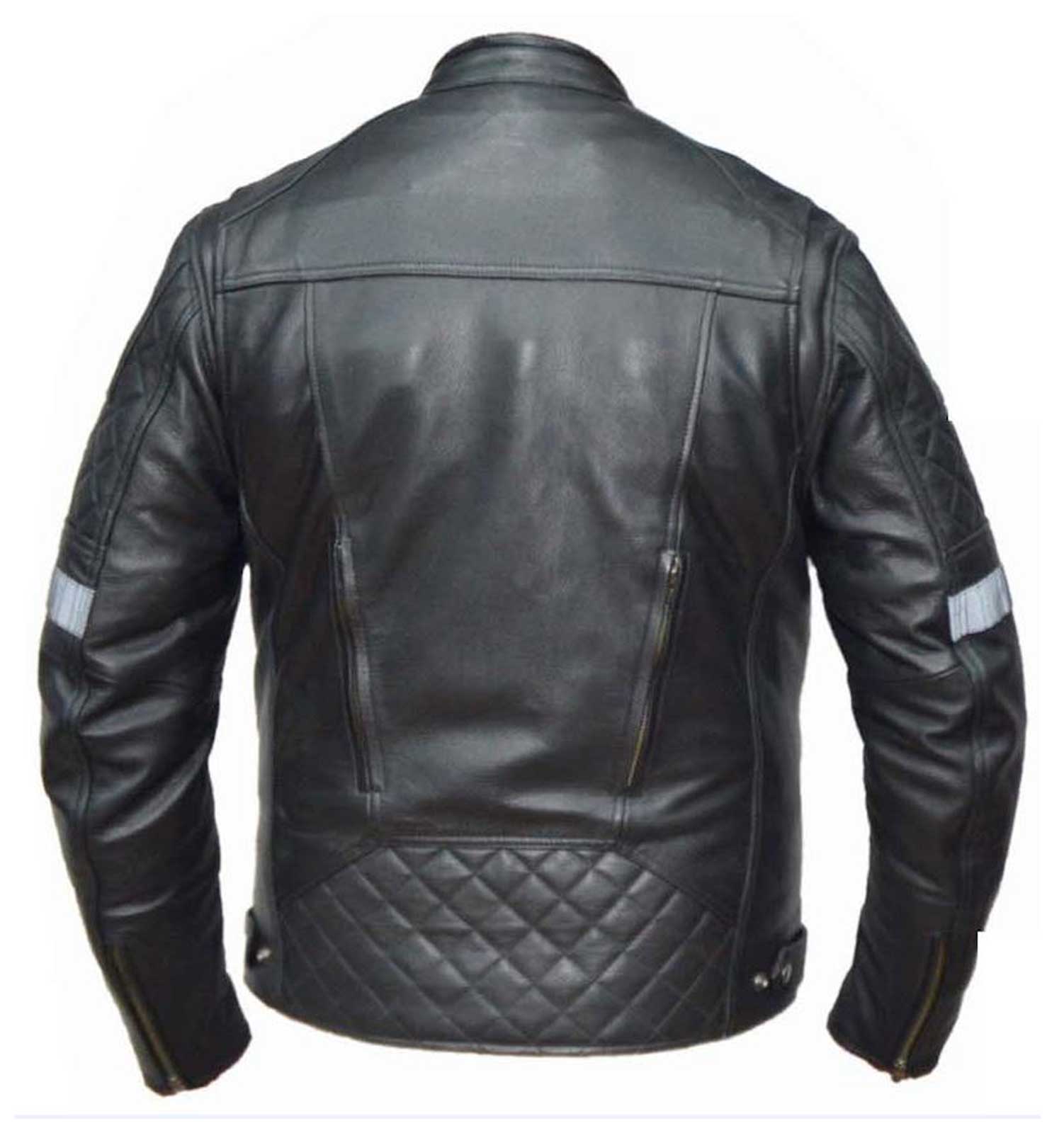 UNIK Men's Ultra Cowhide Quilted Leather Vented Motorcycle Jacket - Black - No Hassle Returns at Wisconsin Harley