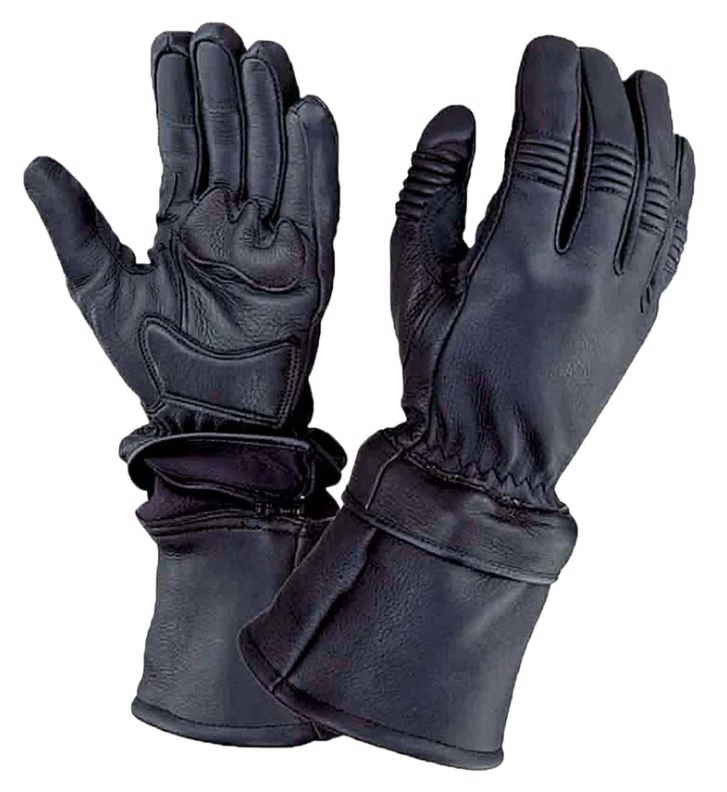 UNIK Men's 2-IN-1 Gauntlet Cowhide Leather Motorcycle Gloves w/ Zip-Off Cuffs - Wisconsin Harley-Davidson