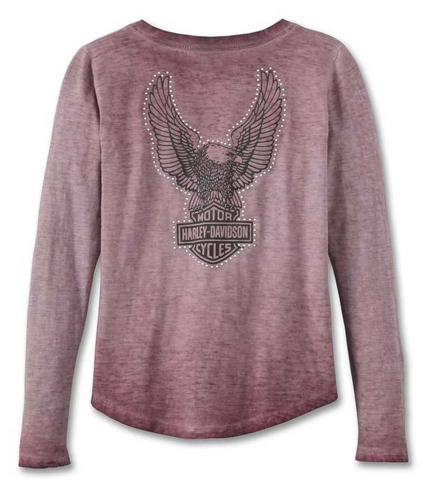 Harley-Davidson Free Shipping - Harley-Davidson Women's Throttle Lace-Up Long Sleeve Knit Top - Pink 97486-23VW - Free Shipping on many products plus Orders Over $99
