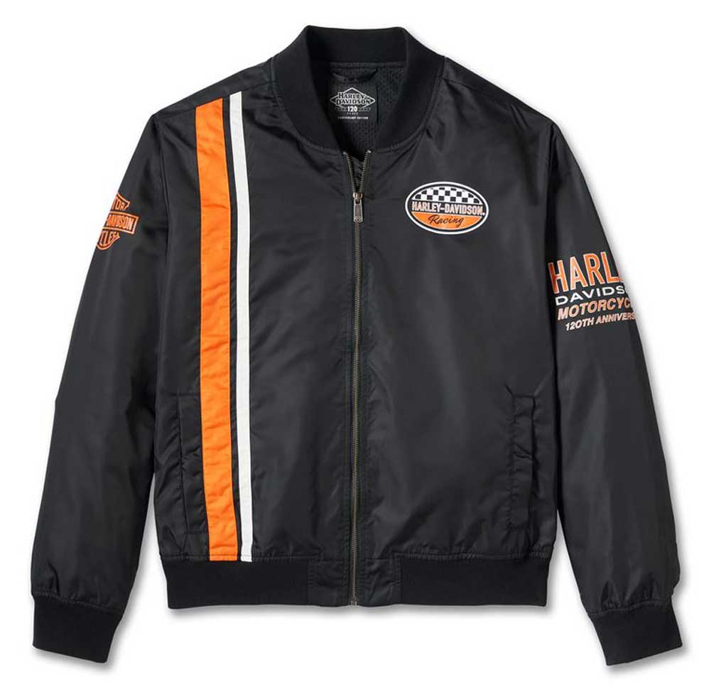 Harley-Davidson ブラック MA-1ジャケット Harley Davidson ma1 ma-1 #1ライディングジャケット メンズ