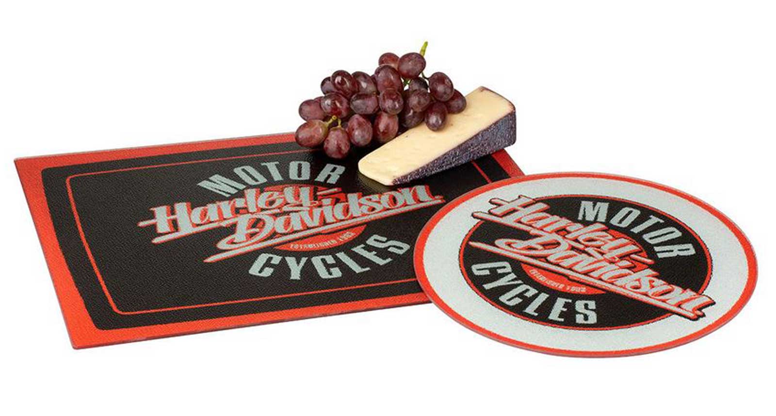 Harley-Davidson Motorcycles Cutting Board Set, Tempered Glass, Set of Two - Largest Selection of Harley-Davidson Products