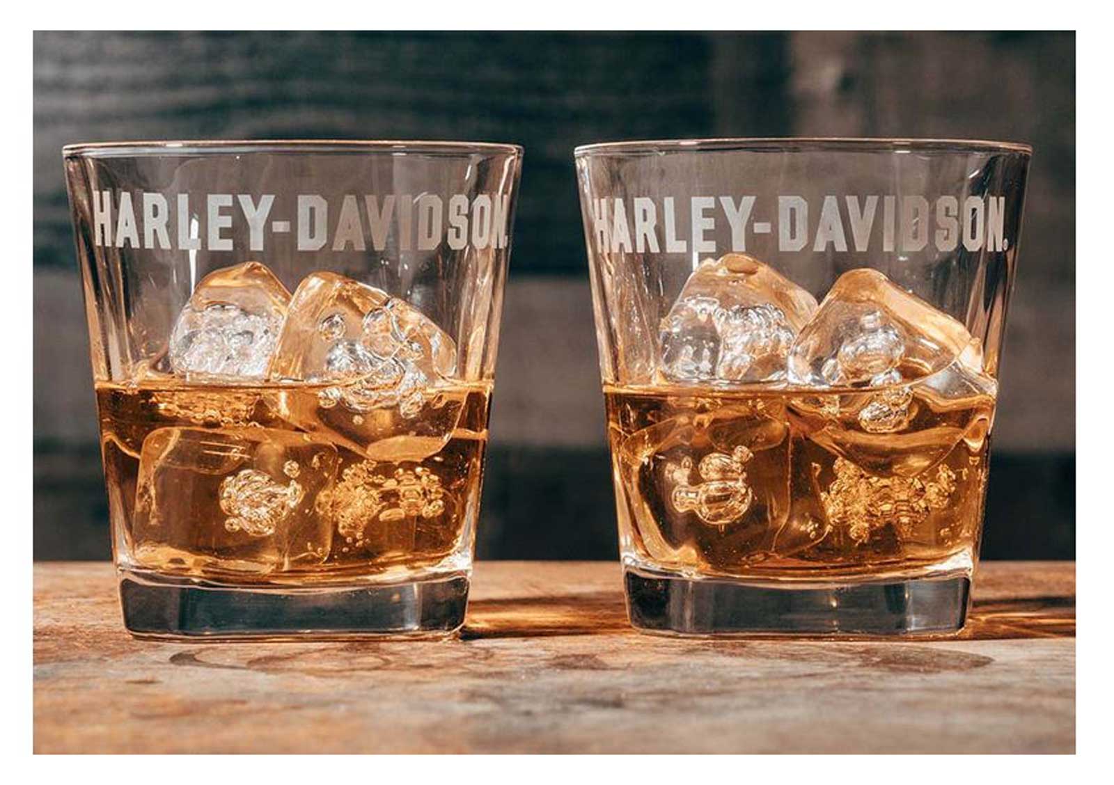 【おしゃれ】 Harley-Davidson® Etched H-D Logo Rocks Glass Set, Set of Two アミノ酸