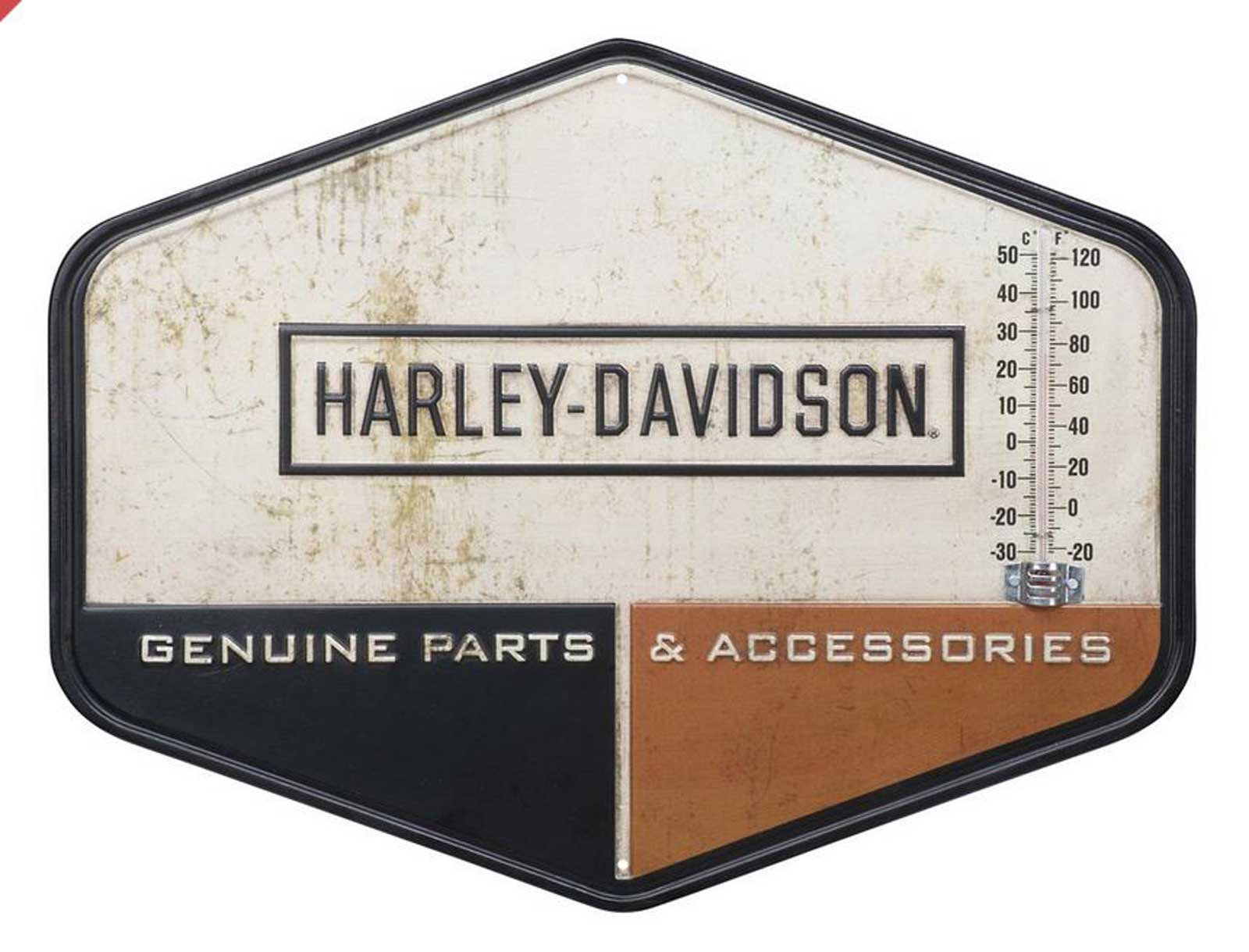 Harley-Davidson® Distressed Retro Block Metal Thermometer, Custom