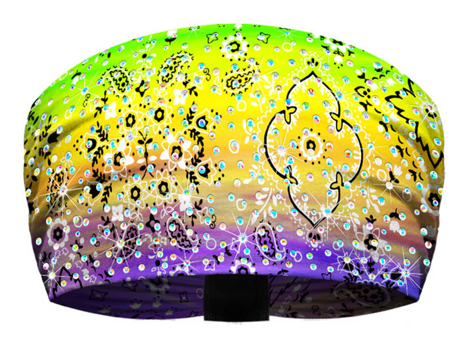 That's A Wrap Women's Bling Woodstock Tie-Dye Knotty Band - Lime Green/Purple - Wisconsin Harley-Davidson