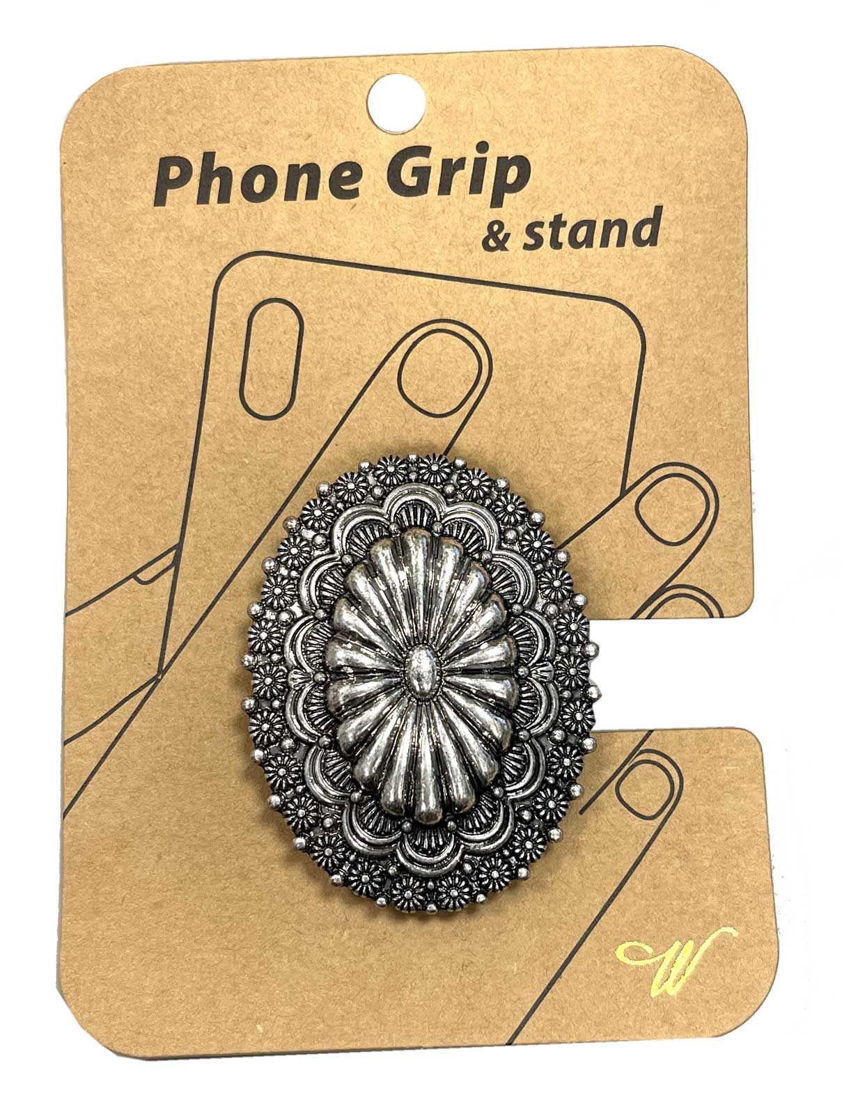That's A Wrap Southwestern Oval Concho Universal Phone Kickstand - Silver - Wisconsin Harley-Davidson