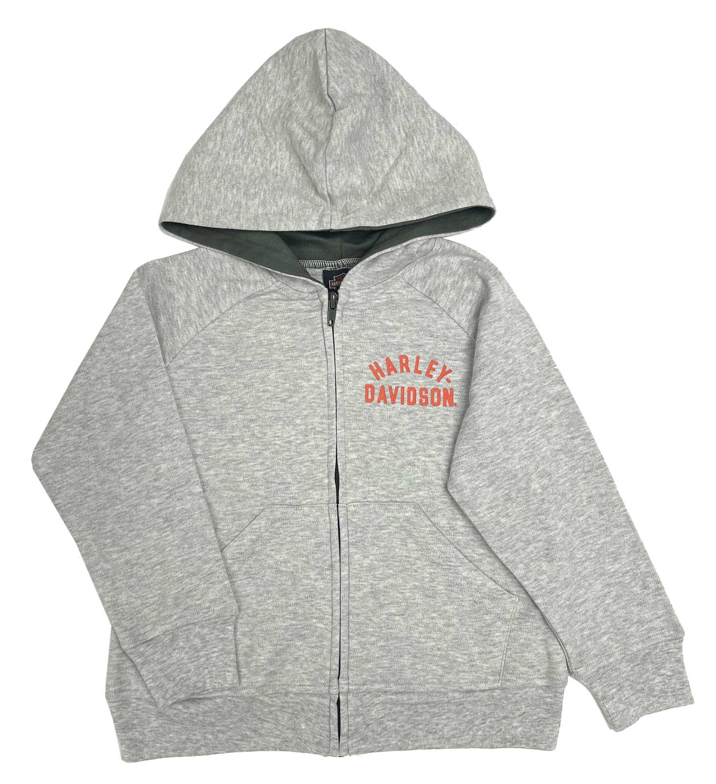 Harley-Davidson Big Boys' Bar & Shield Logo Knit Zip-Up Hoodie - Light Gray - Wisconsin Harley-Davidson