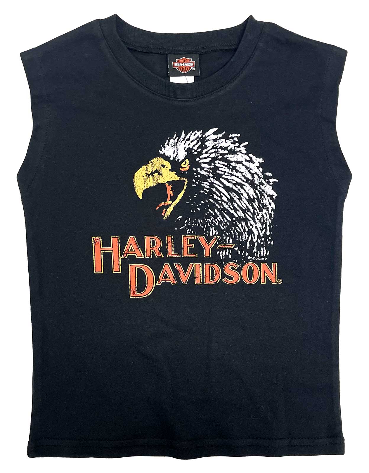 Harley-Davidson Big Boys' Distressed Eagle Sleeveless Muscle Tee - Black - Wisconsin Harley-Davidson
