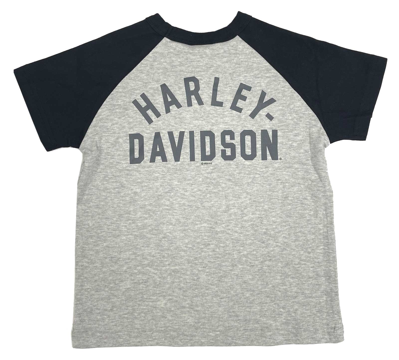 Harley-Davidson Free Shipping - Harley-Davidson Little Boys' Colorblocked Short Sleeve Raglan Toddler Tee - Gray - Free Shipping on many products plus Orders Over $99