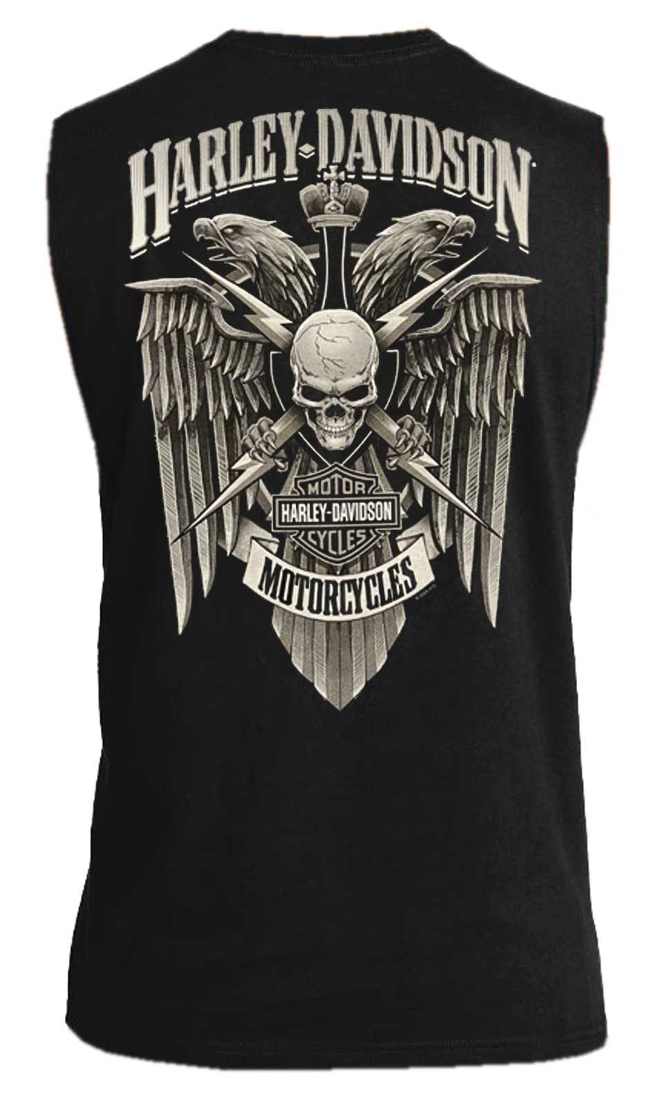 Harley-Davidson Free Shipping - Harley-Davidson Men's Lightning Crest Sleeveless Cotton Muscle Shirt, Black - Free Shipping on many products plus Orders Over $99