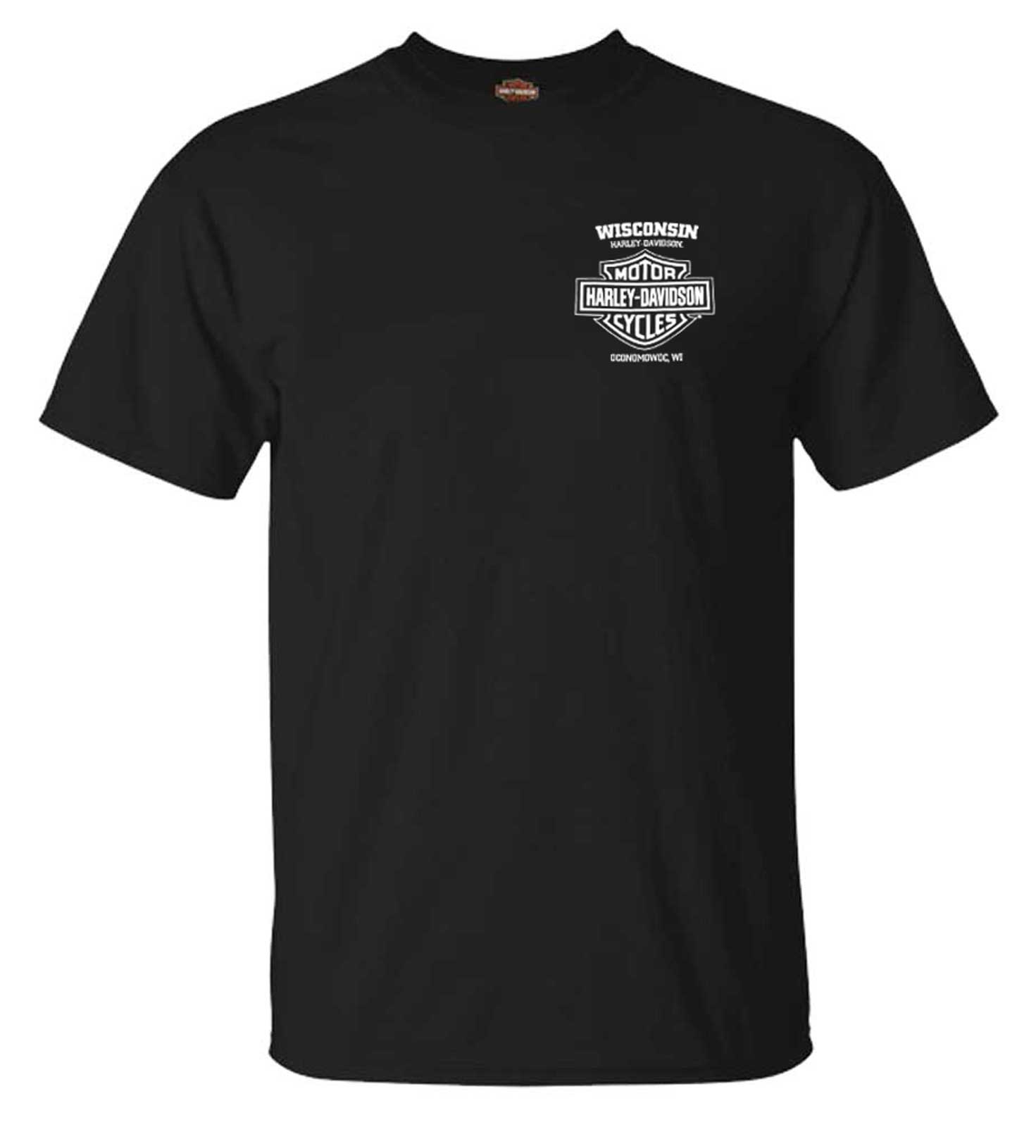 Harley-Davidson Men's Lightning Crest Crew-Neck Short Sleeve Cotton T-Shirt in Black | Size: Large | 40298970