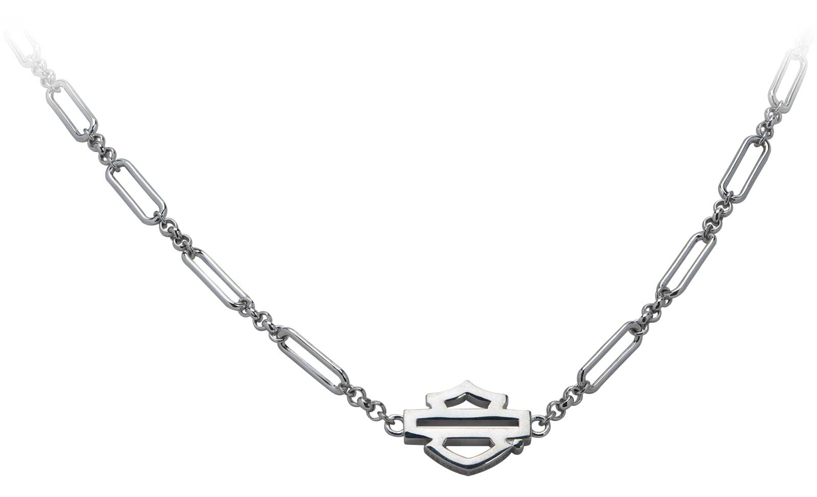 Harley-Davidson Women's Link & Length Bar & Shield Chain Necklace - Silver - Wisconsin Harley-Davidson