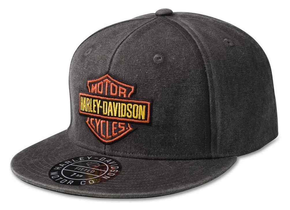 Harley-Davidson Men's Bar & Shield Washed Fitted Baseball Cap, Black 97776-23VM - Wisconsin Harley-Davidson