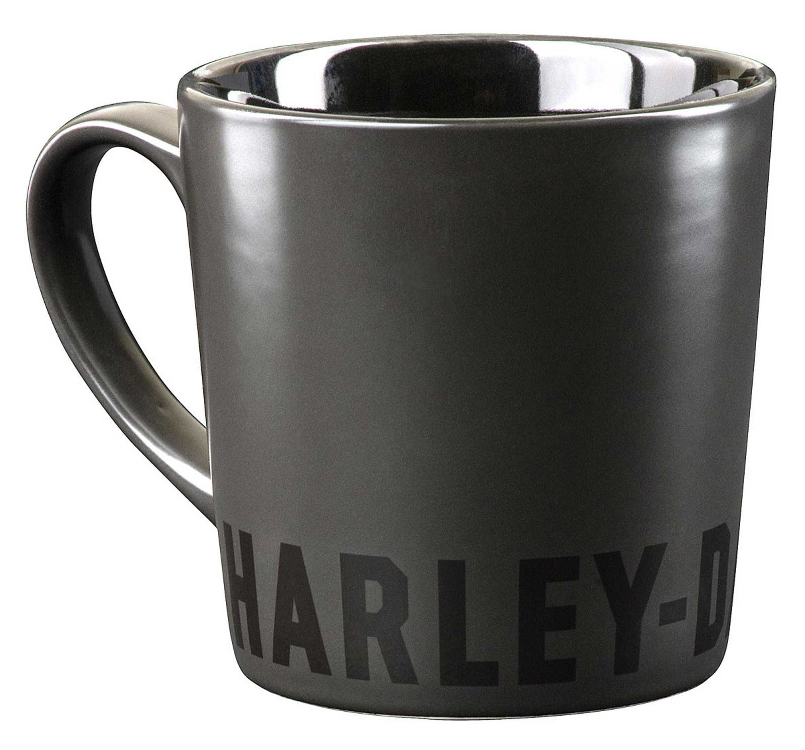 Harley-Davidson Bold H-D Text Ceramic Coffee Mug - Matte Black - 16 oz. - Wisconsin Harley-Davidson