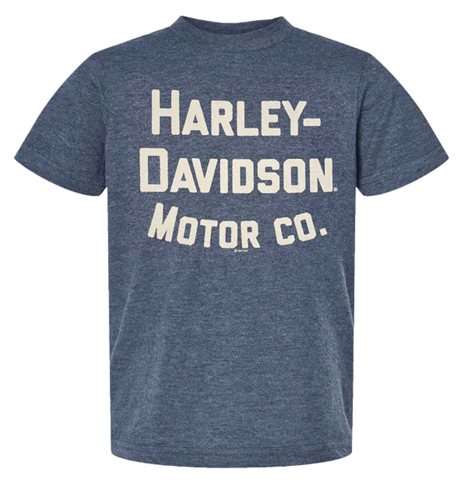Harley-Davidson Big Boys' Motor Co. Short Sleeve Crew-Neck Tee, Navy Blue - Wisconsin Harley-Davidson