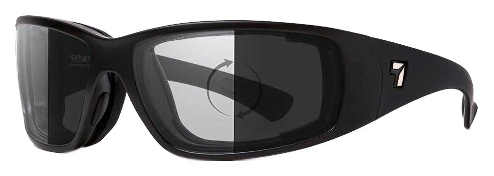 7EYE Unisex Taku Plus Darkshift Photochromic Eyewear - Matte Black Frames - Wisconsin Harley-Davidson