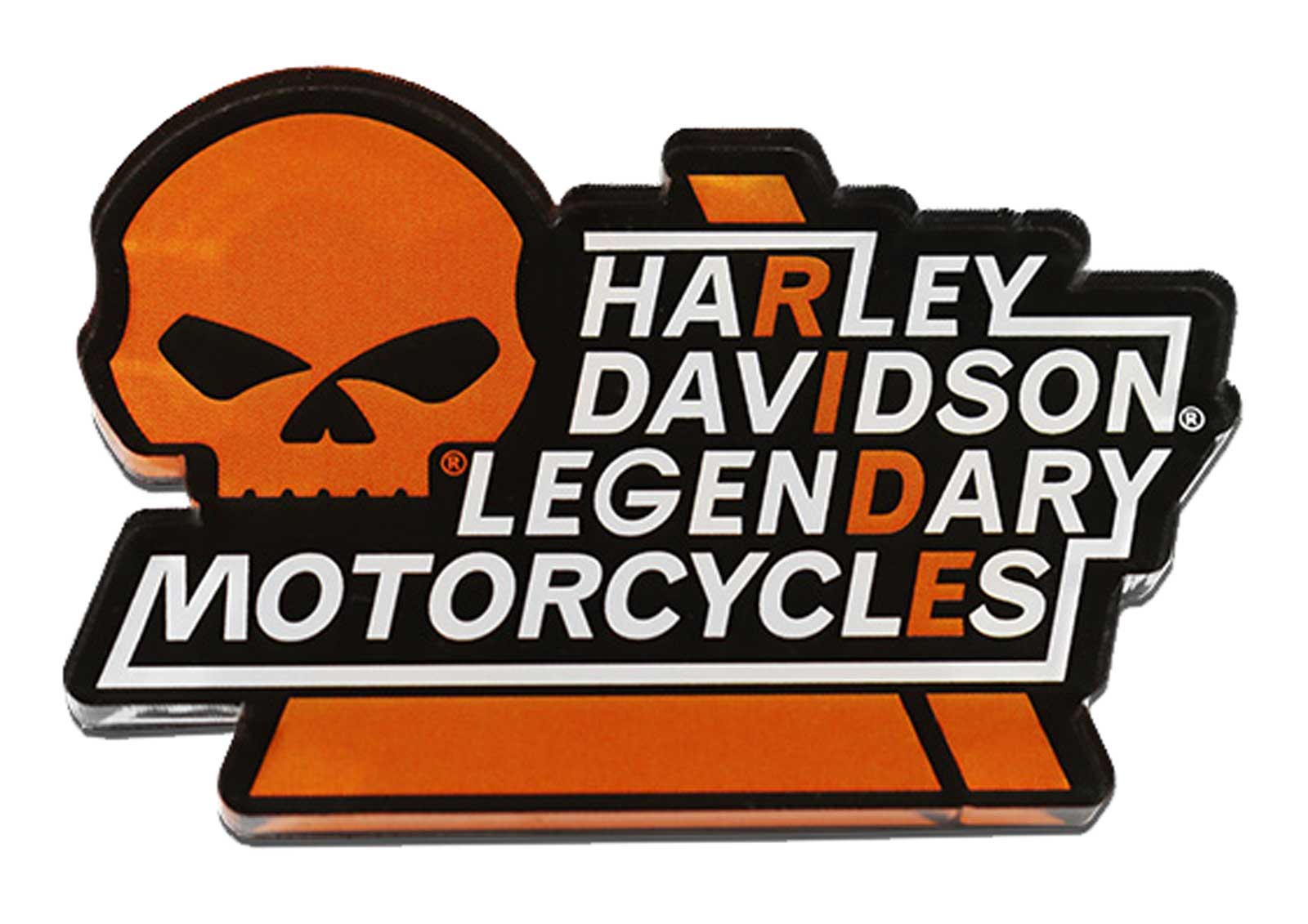 Harley-Davidson Willie G Skull Copper Ride Hard Acrylic Magnet - 3 x 2 inches - Wisconsin Harley-Davidson