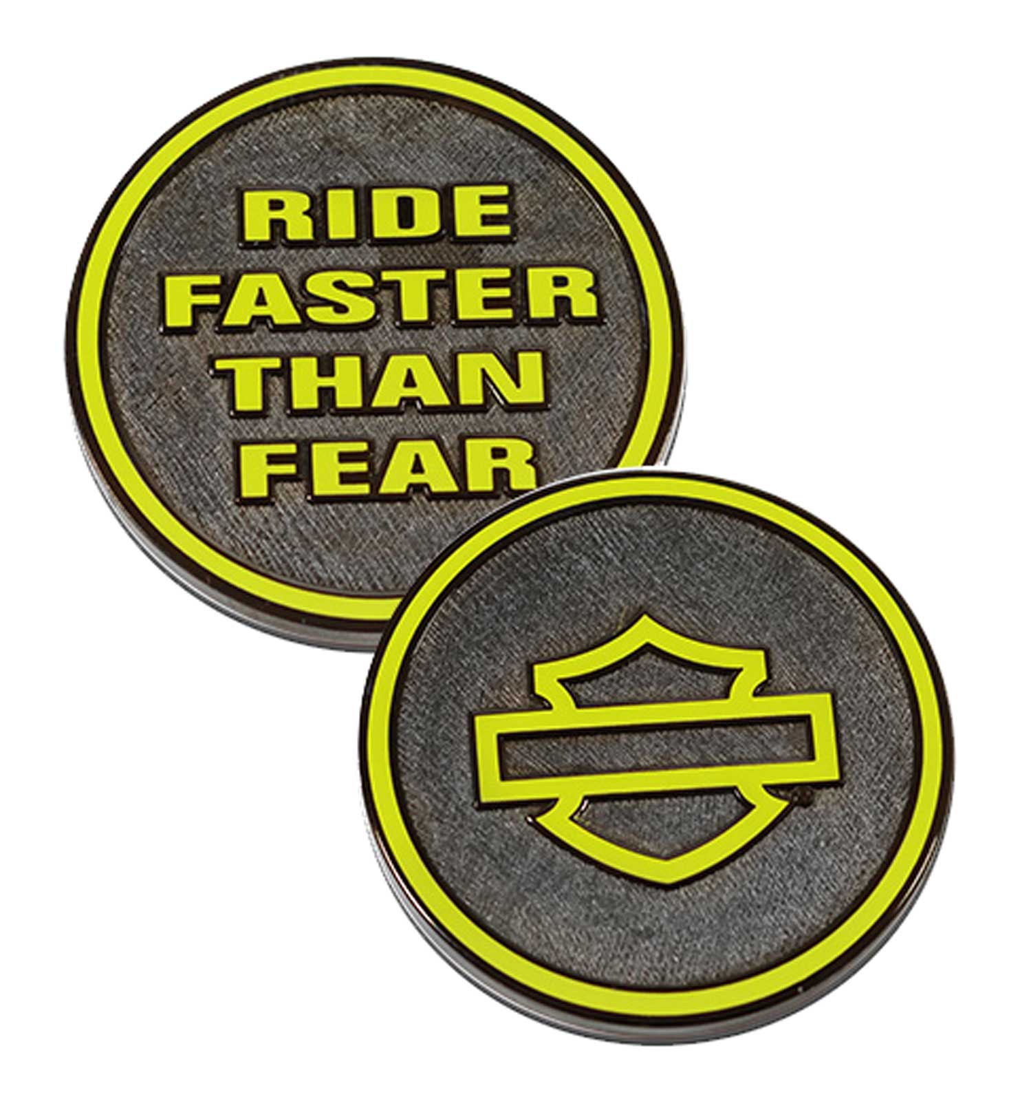 Harley-Davidson Python Bar & Shield Metal Challenge Coin, 1.75 inch - Neon Green - Wisconsin Harley-Davidson