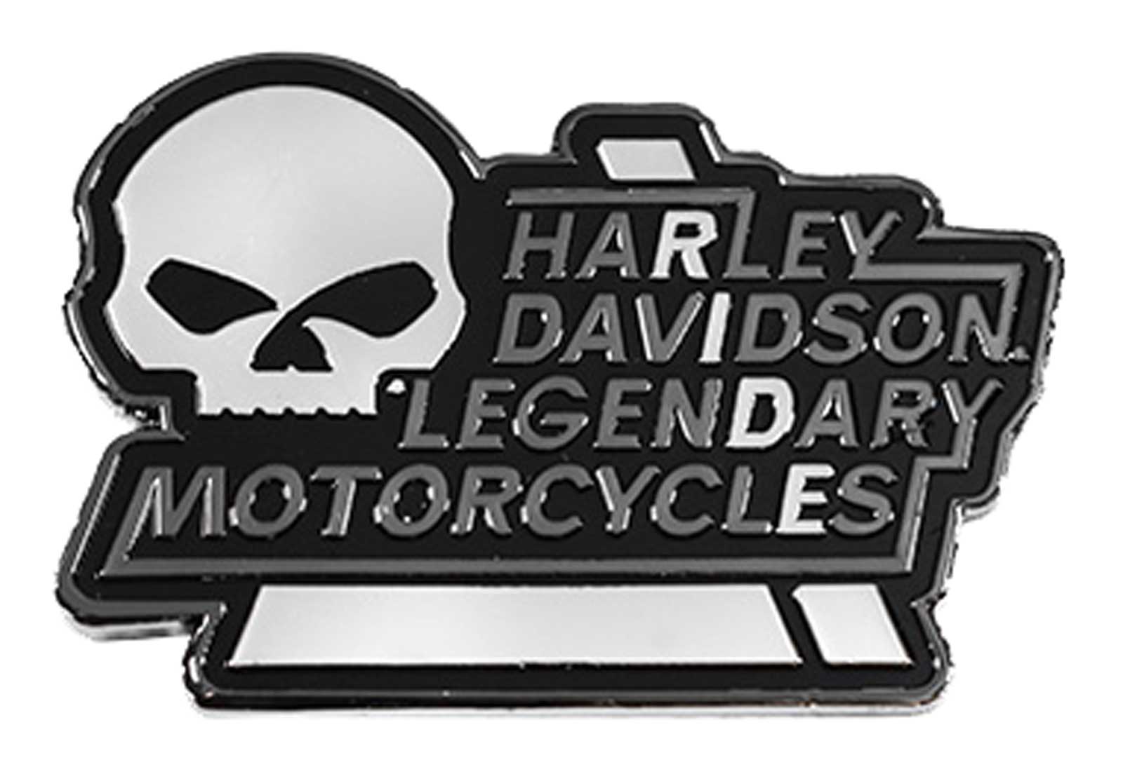 Harley-Davidson 1.5 inch. Ride Willie G Skull Metal Pin - White & Black Finishes - Wisconsin Harley-Davidson
