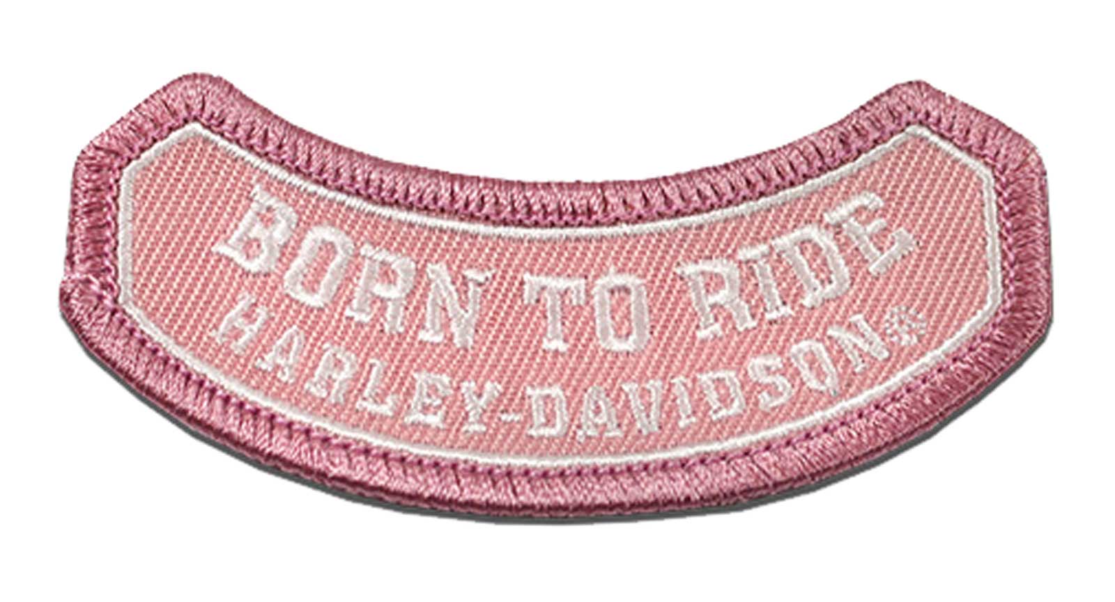 Harley-Davidson 3 in. Embroidered Born To Ride Kids Emblem Sew-On Patch - Pink - Wisconsin Harley-Davidson