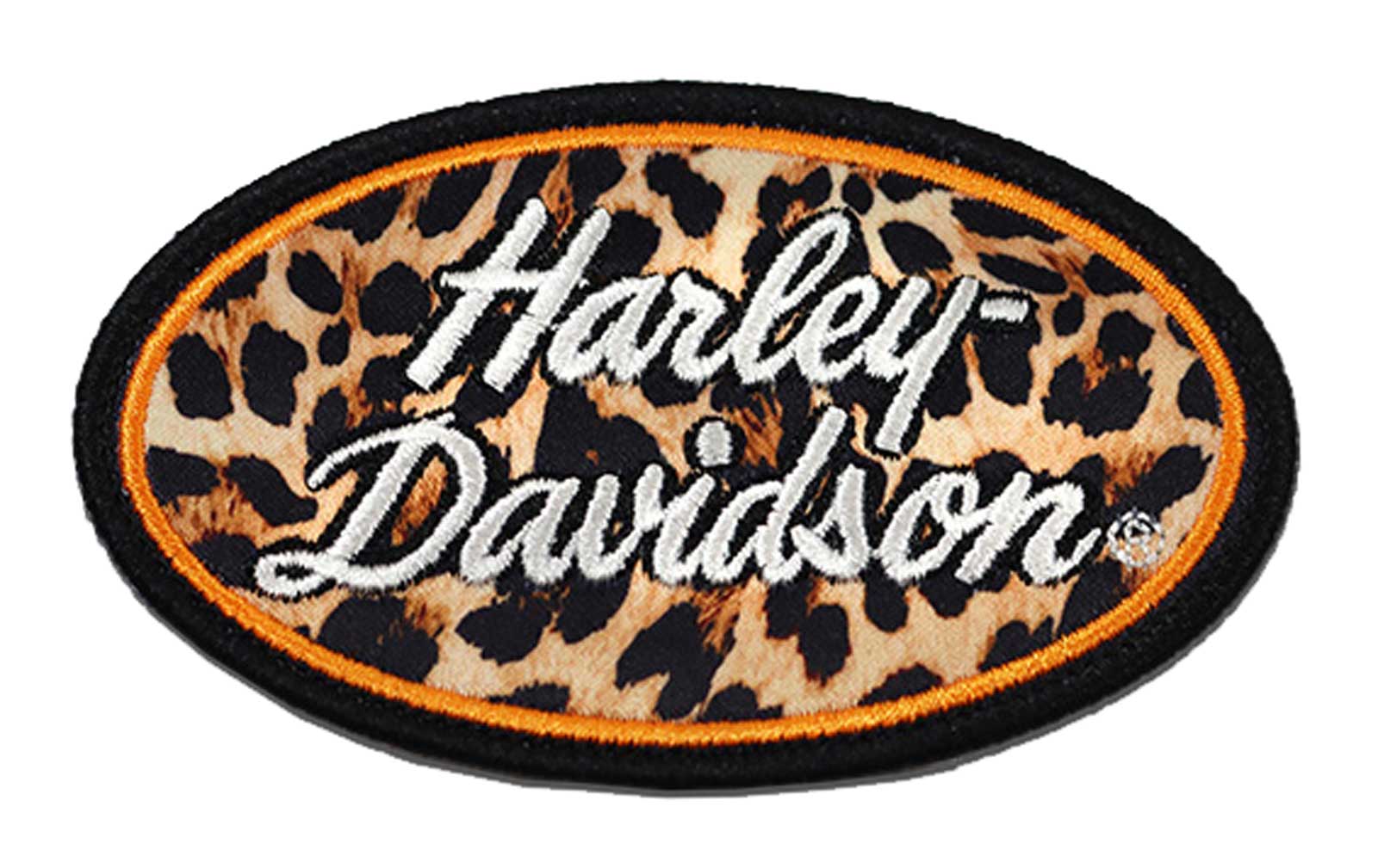 Harley-Davidson 3.5 in. Embroidered Cheetah Gal Emblem Sew-On Patch - Brown - Wisconsin Harley-Davidson