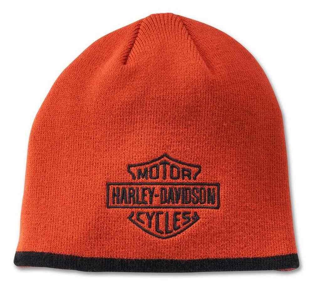 Harley-Davidson® Men's Bar & Shield Logo Knit Beanie Cap - Orange