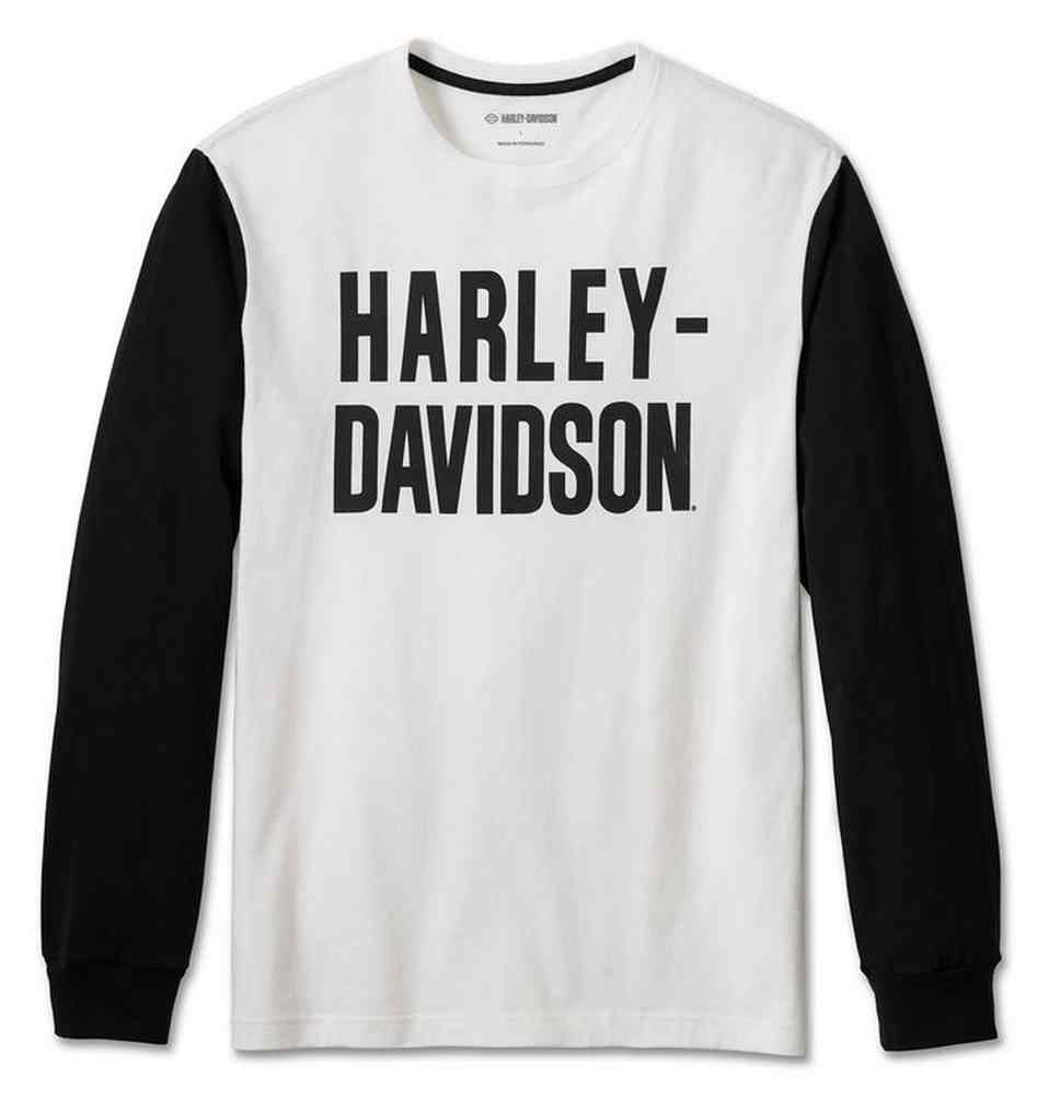 Harley-Davidson Men's Foundation Long Sleeve Colorblocked Shirt White 99092-24VM - Wisconsin Harley-Davidson