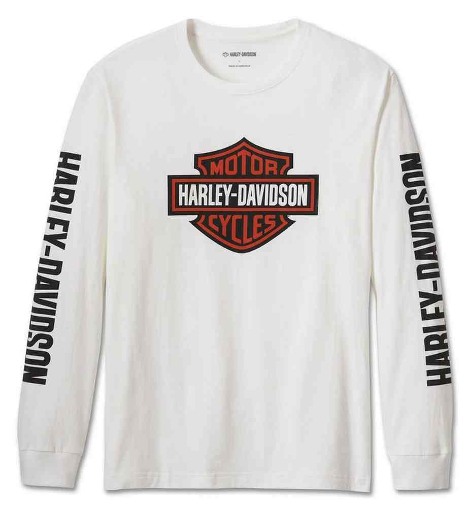 chinese dress ladies Savannah Harley Davidson- White Long Sleeve Shirt with Black Bar and S   Savannah Harley-Davidson