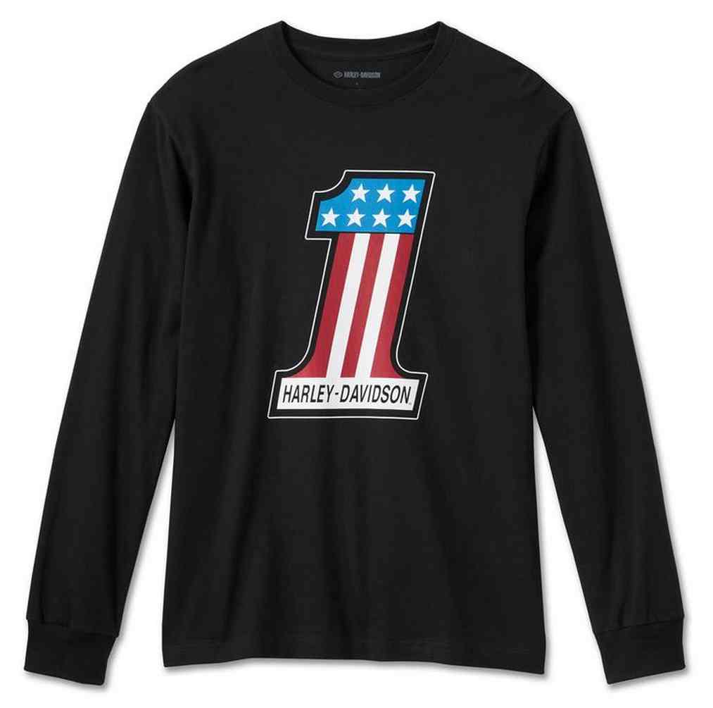 Harley-Davidson Men's #1 Racing Logo Long Sleeve Shirt - Black 99073-24VM - Wisconsin Harley-Davidson