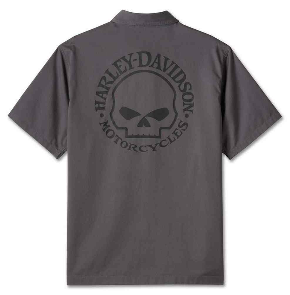 Harley-Davidson Free Shipping - Harley-Davidson Men's Willie G Skull Short Sleeve Woven Shirt - Gray 99056-24VM - Free Shipping on many products plus Orders Over $99