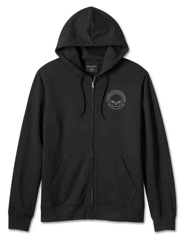 Harley-Davidson Men's Willie G Skull Zip-Up Fleece Hoodie - Black 99068-24VM - Wisconsin Harley-Davidson
