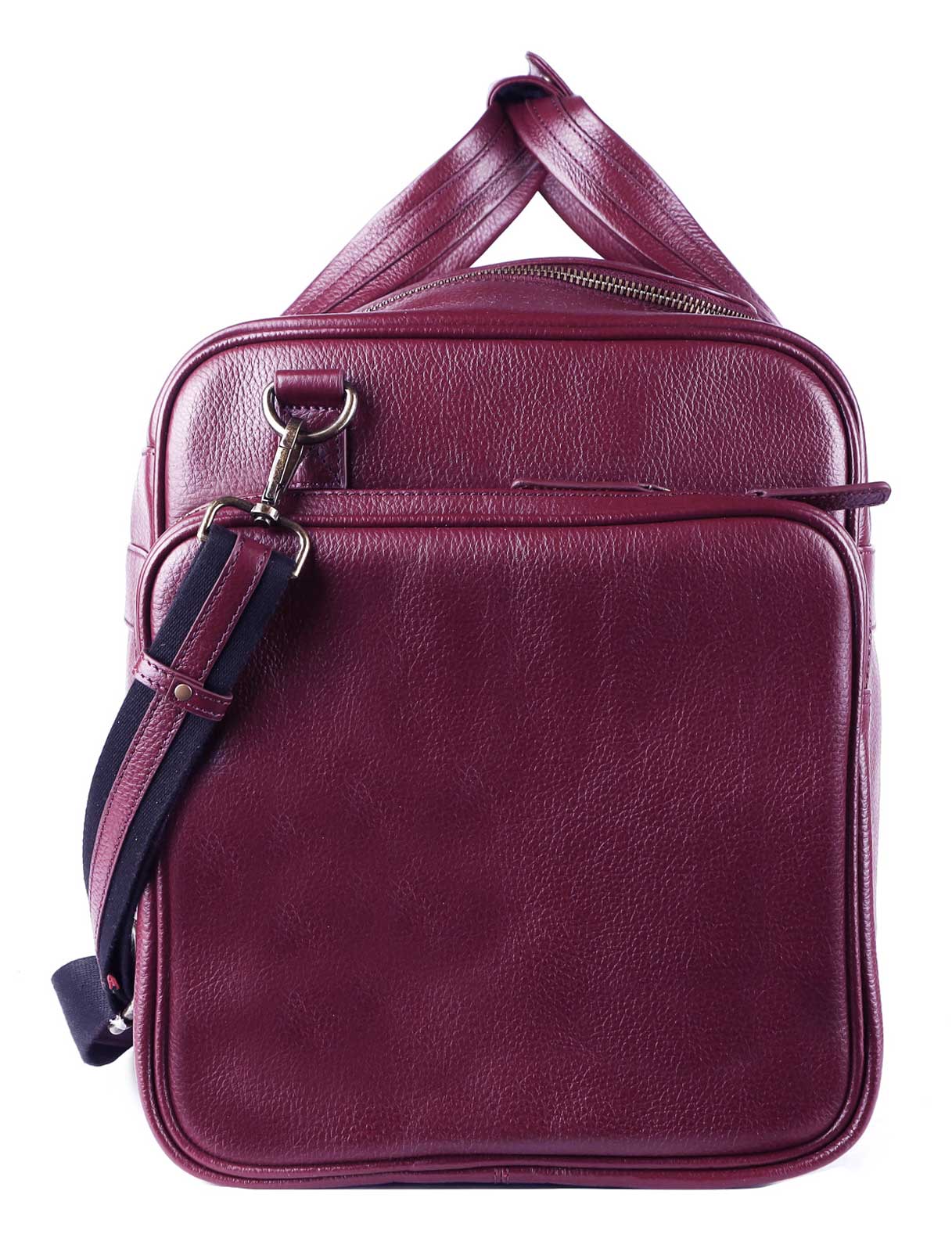 Leather crossbody bag with all-over embossed eagle